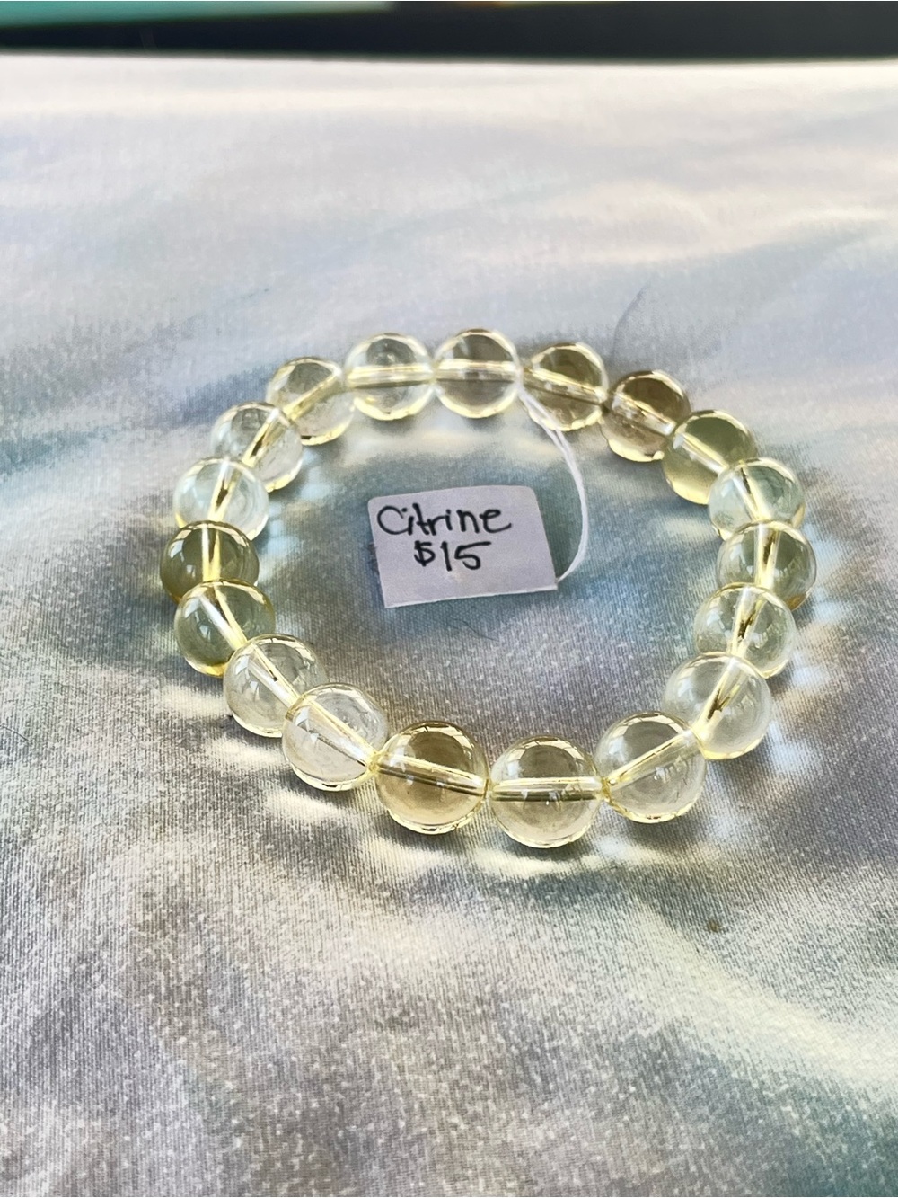 Handcrafted Citrine Bead Stretch Bracelet - Natural Gemstone